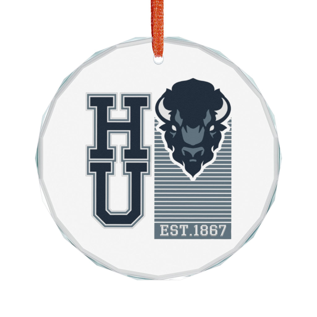 HU Buffalo Glass Ornament – Established 1867 College Holiday Ornament