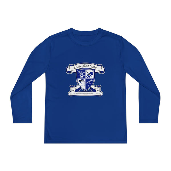 Essie Academy Youth Long Sleeve Tee with Custom School Crest - Perfect for Sports, Team Events, and School Spirit!