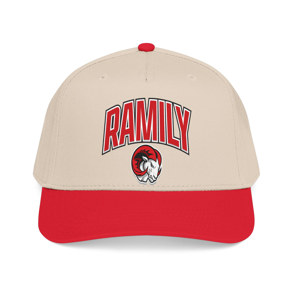 Ramily Logo Baseball Cap — Red Ram Mascot Mid-Profile Hat