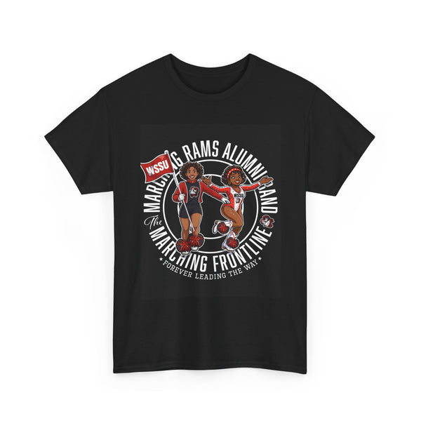 Marching Rams Alumni Band Frontline Retro Tee Black