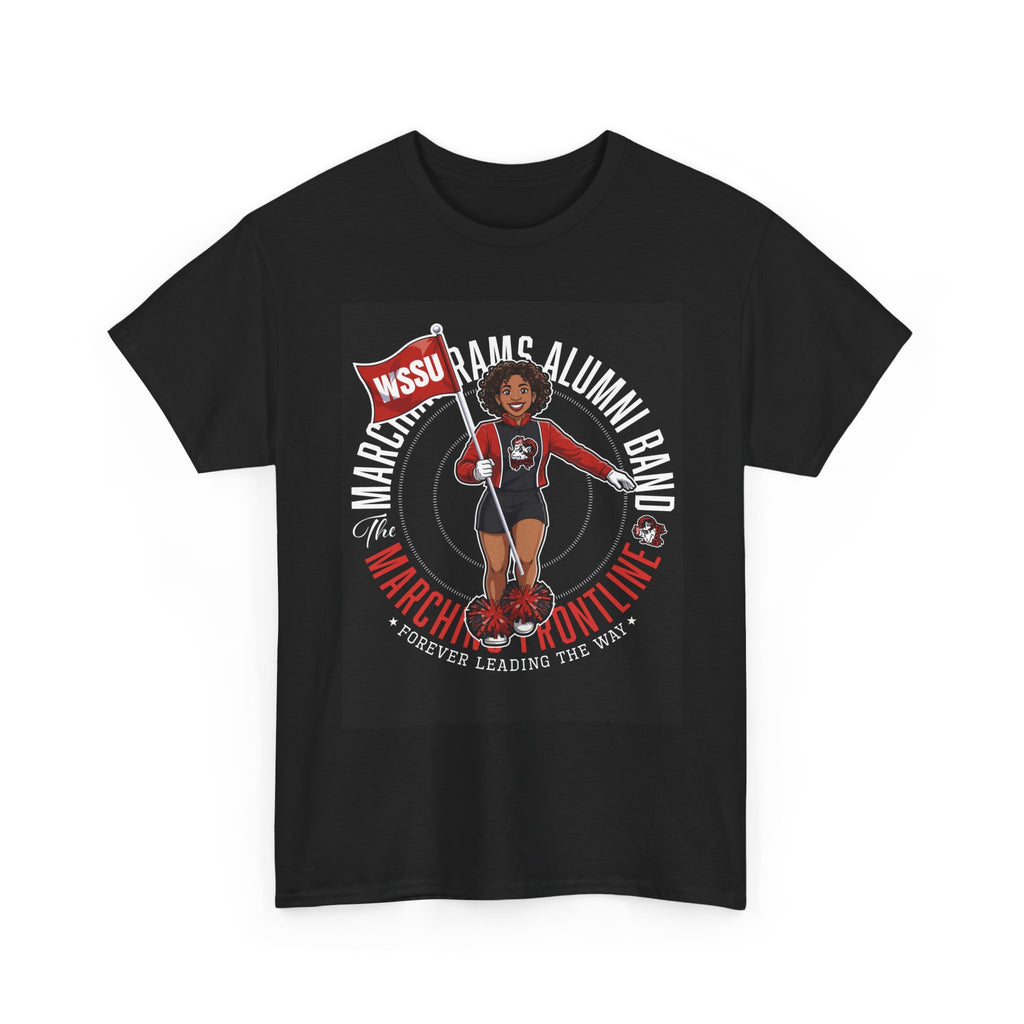 Marching Rams Alumni Band T-Shirt – 'Marching Frontline' WSSU Black Tee