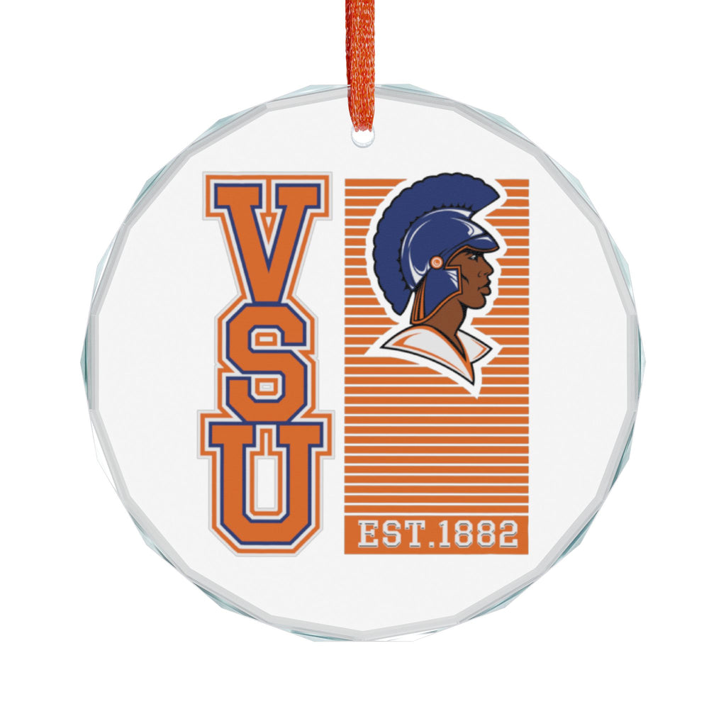 VSU Glass Ornament – Virginia State University Spartan Logo, EST. 1882