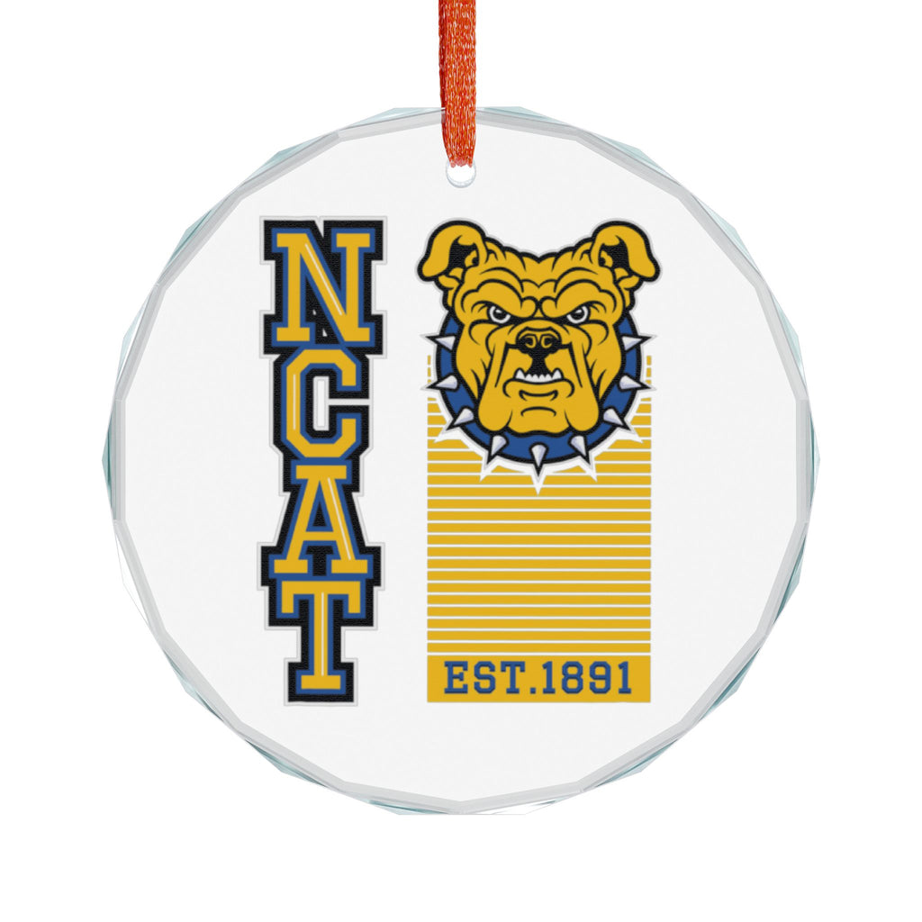 NCAT Bulldogs Glass Ornament — Established 1891 College Holiday Decoration